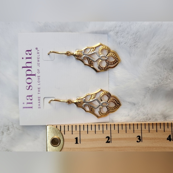 NWT Lia Sophia Silver & Gold Earrings - Picture 2 of 4